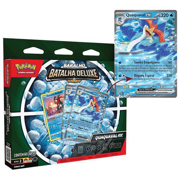 Deck de Batalha Deluxe Pokemon Quaquaval EX Copag 33098 - Deck de